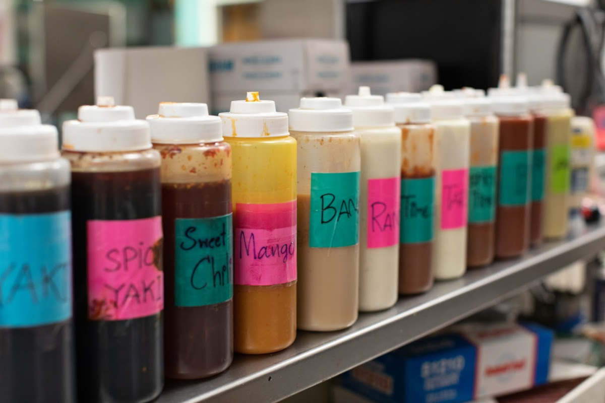 Various sauce bottles